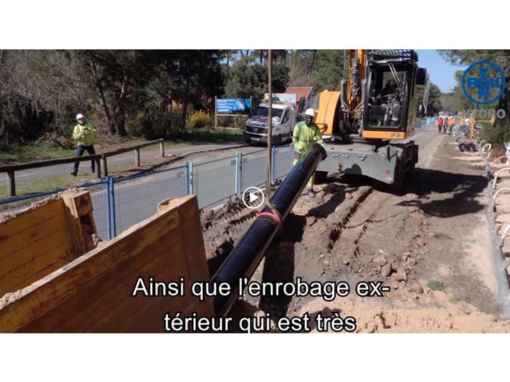 Le fabricant vonRoll filme le chantier SOBEBO à Claouey.