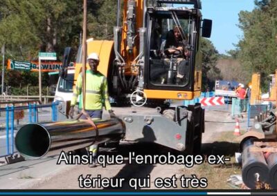 Le fabricant vonRoll filme le chantier SOBEBO à Claouey.