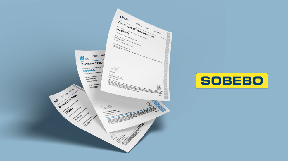 SOBEBO obtient le renouvellement de ses certifications ISO.
