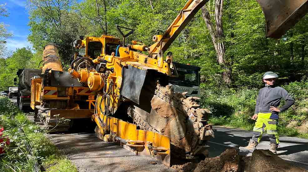 Variante envionnementale pour réaliser une tranchée de 22 cm